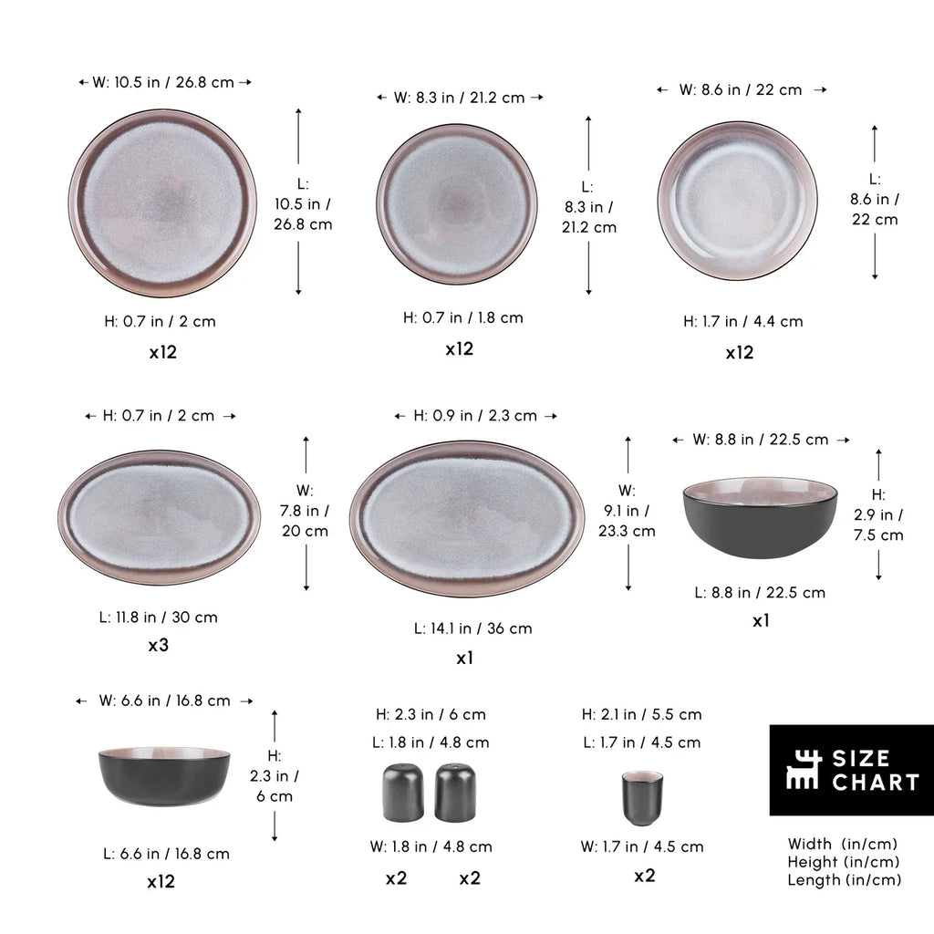 Earth Collection Mercure — 59-Piece Stoneware Set for 12