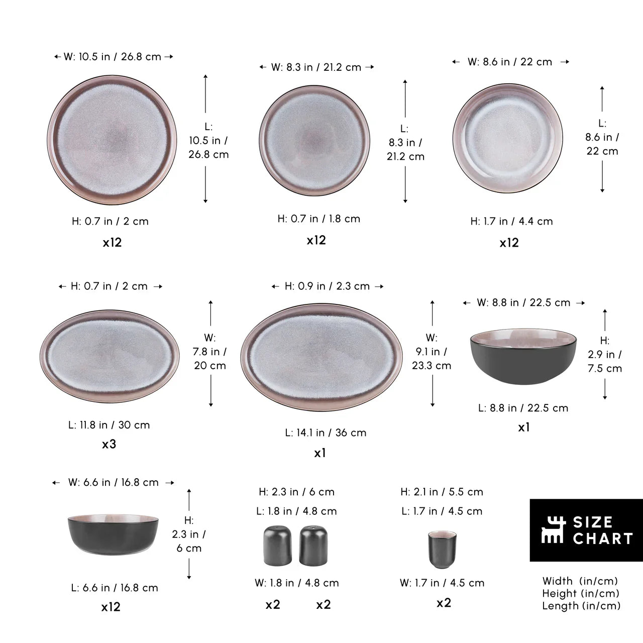 Earth Collection Mercure — 59-Piece Stoneware Set for 12