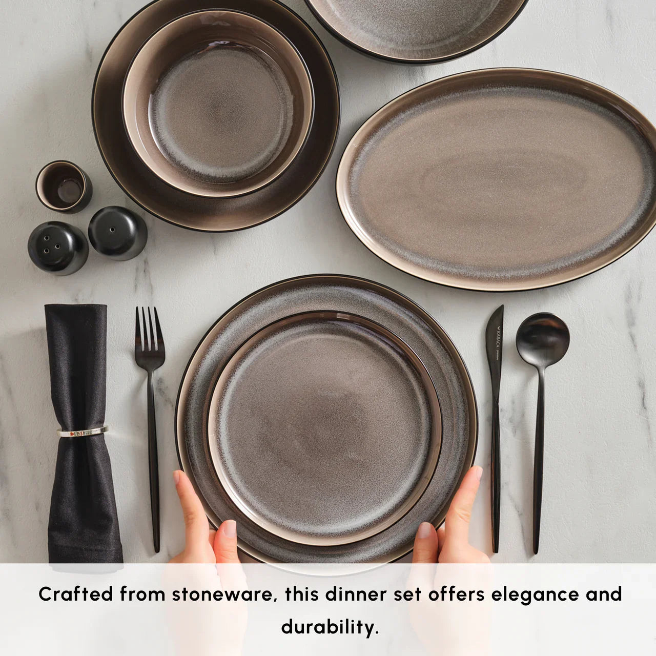 Earth Collection Mercure — 59-Piece Stoneware Set for 12