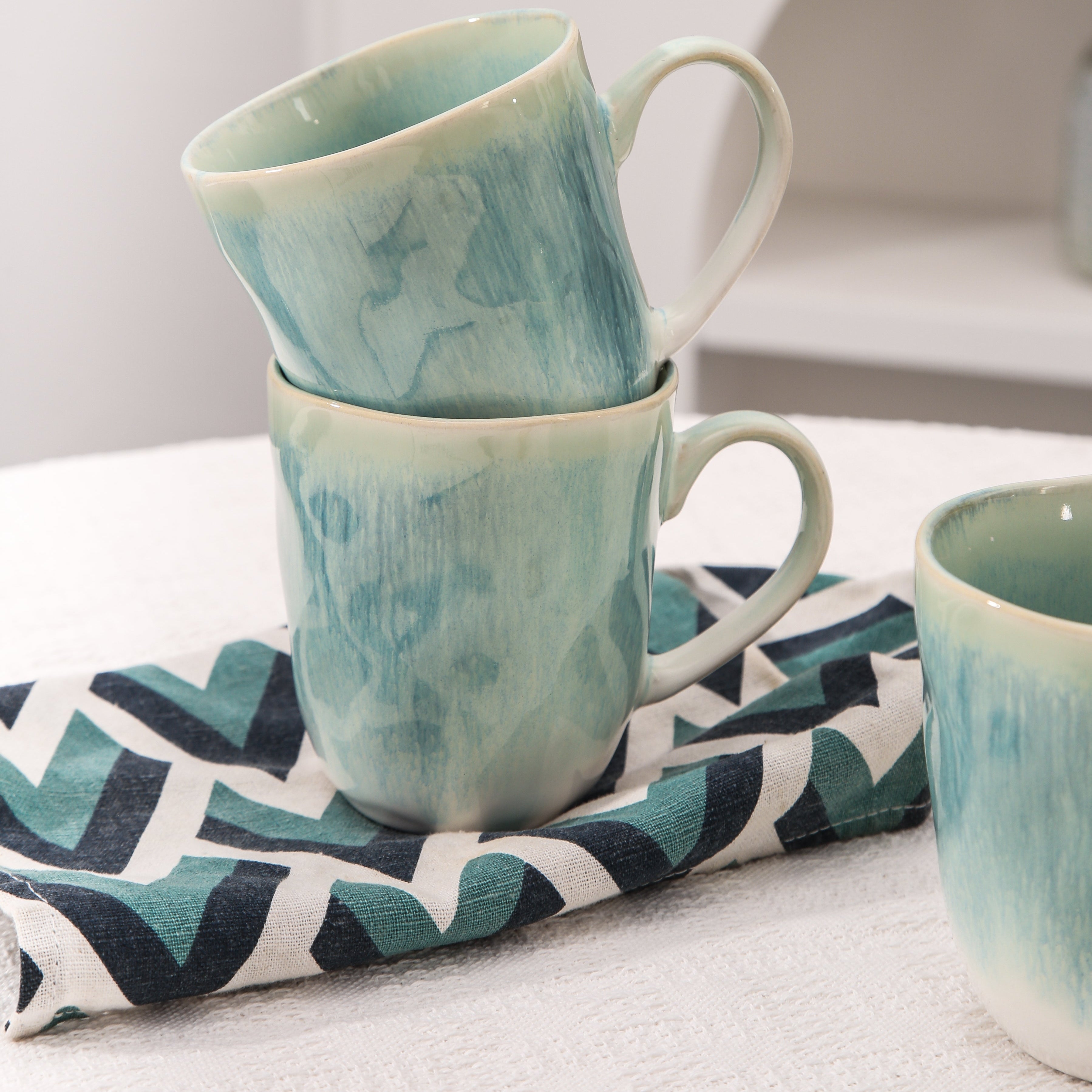 Aqua Blue Organic Mug Set