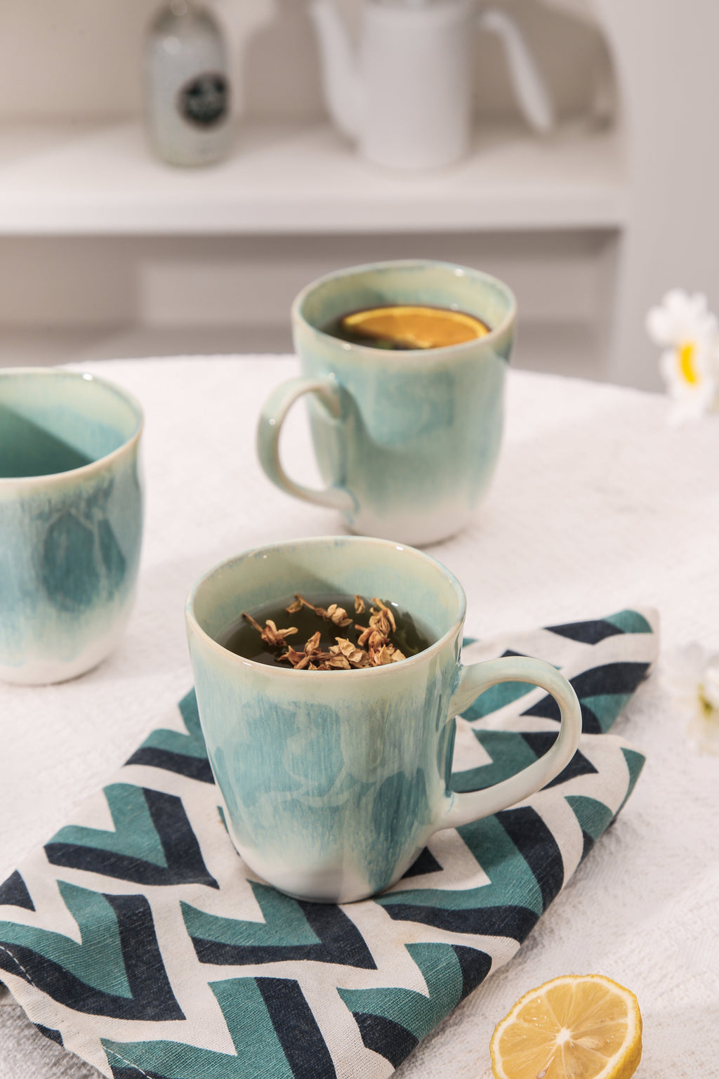 Aqua Blue Organic Mug Set