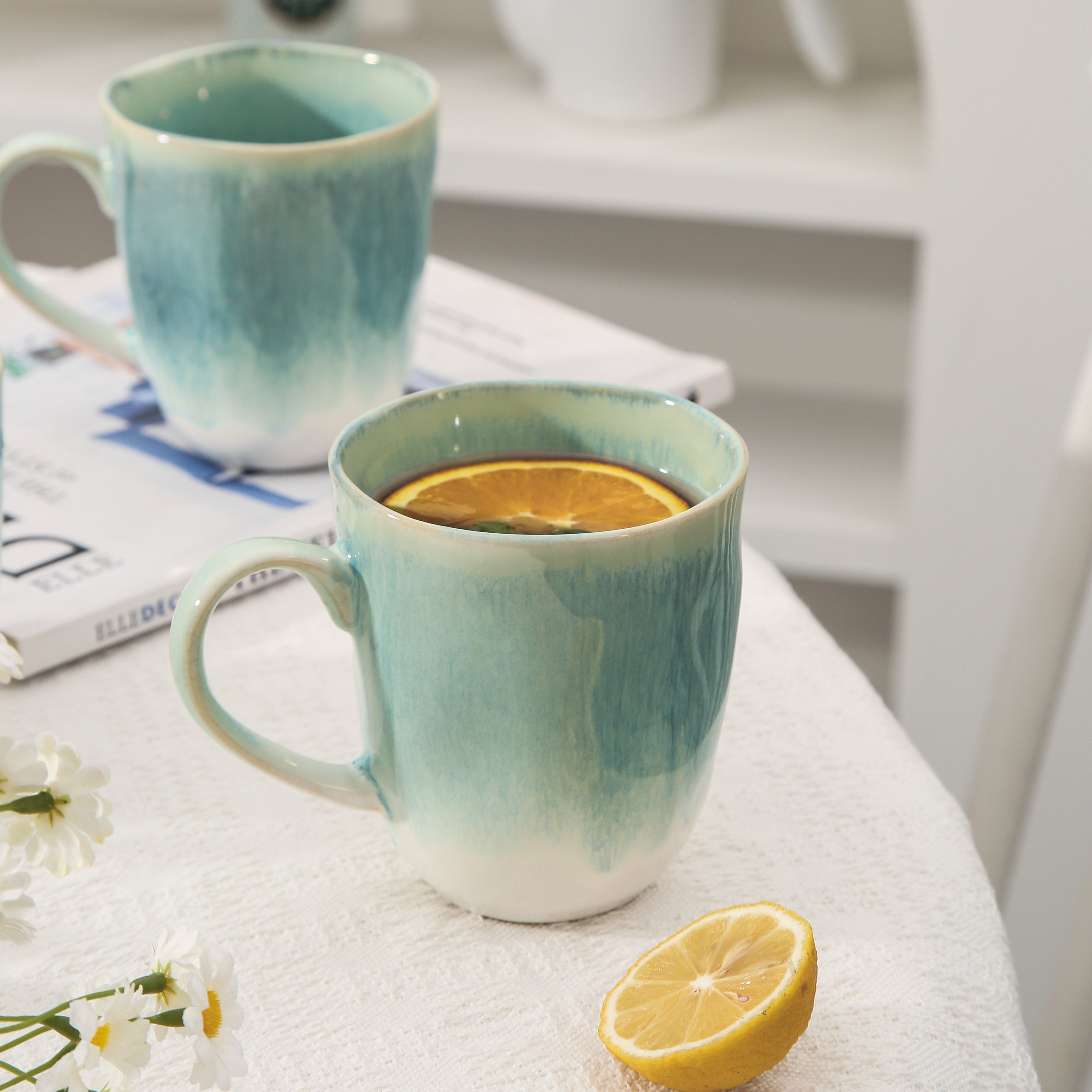 Aqua Blue Organic Mug Set