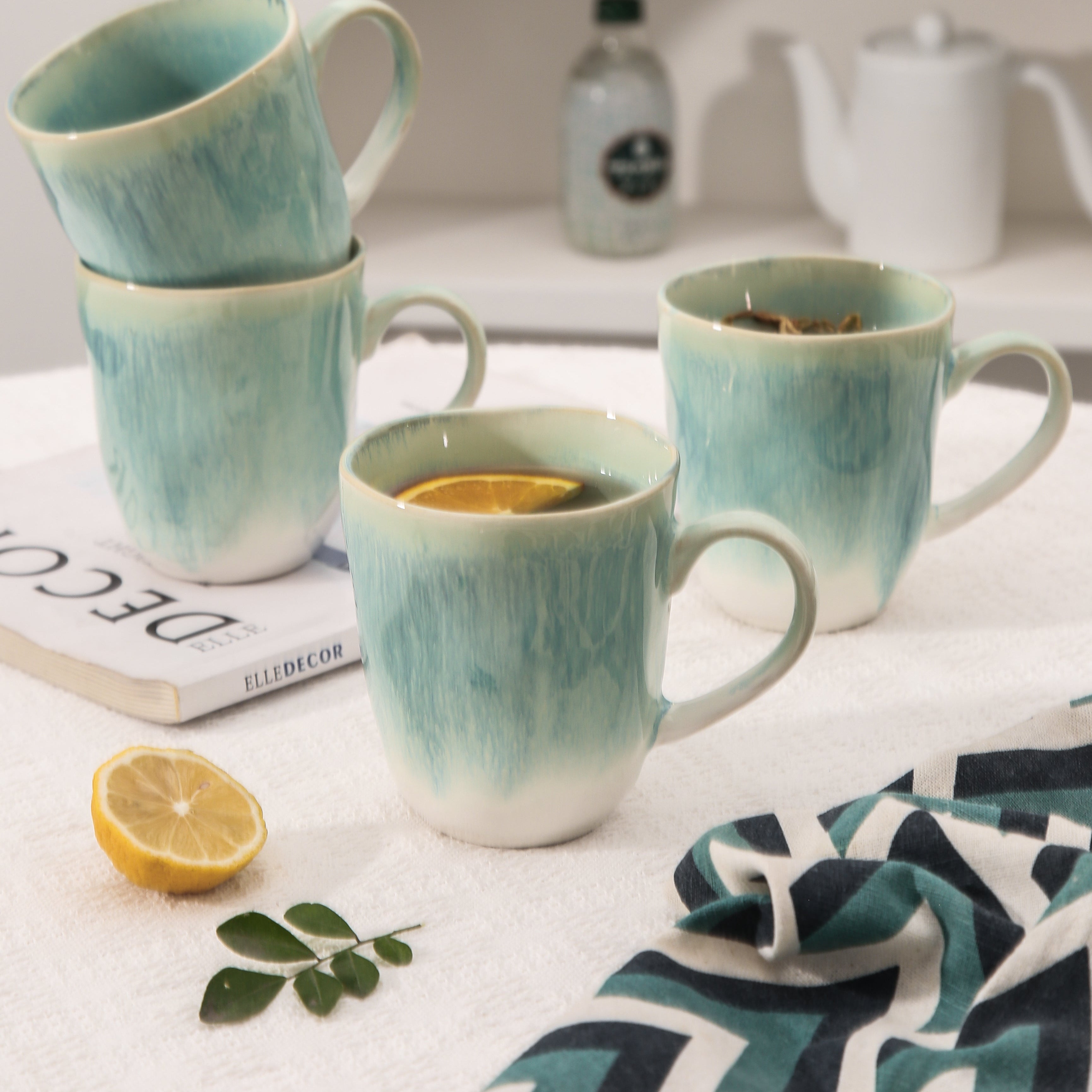 Aqua Blue Organic Mug Set