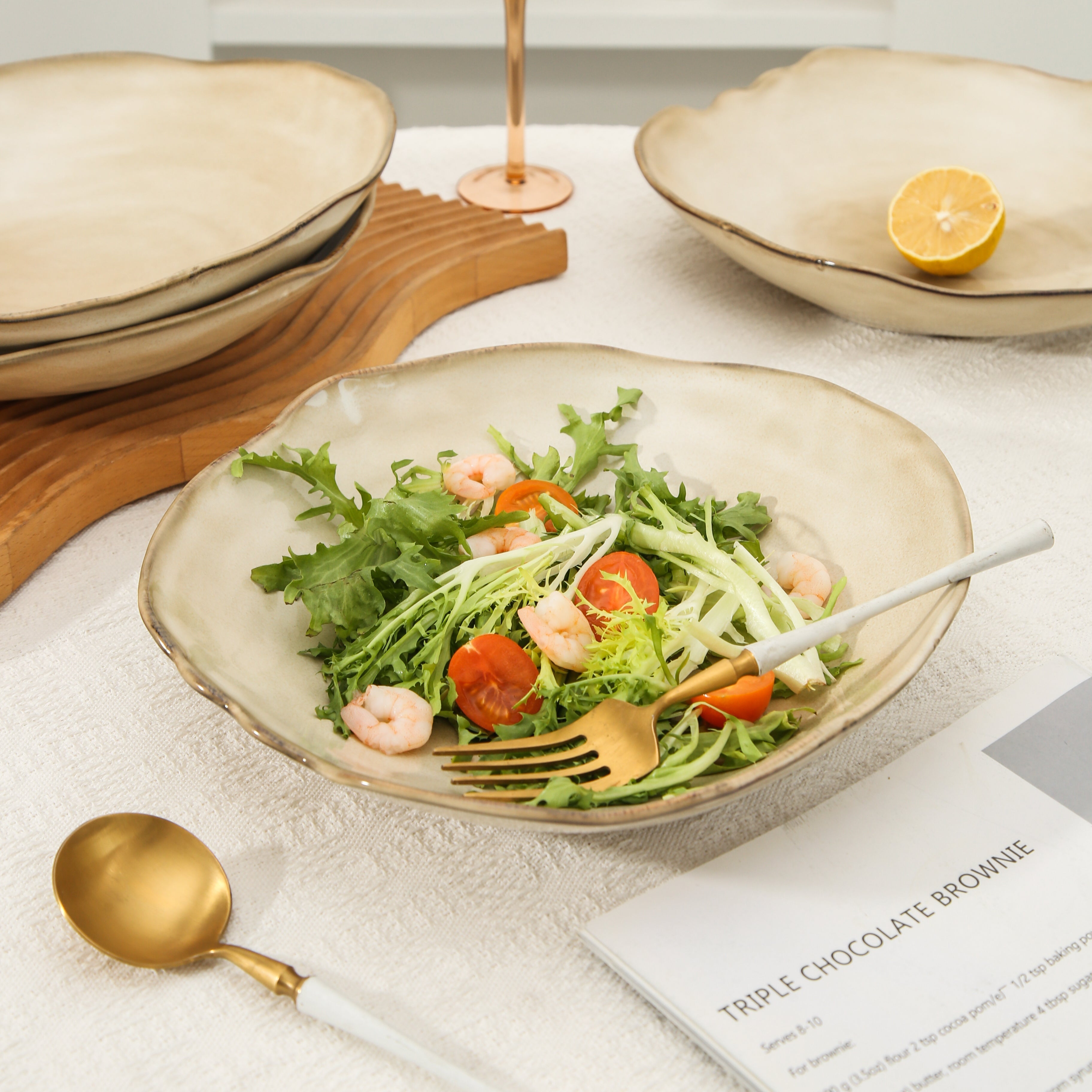 Crema Deep Organic Plate Set