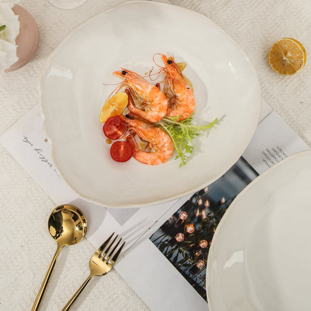 Pearl White Organic Deep Plate Set