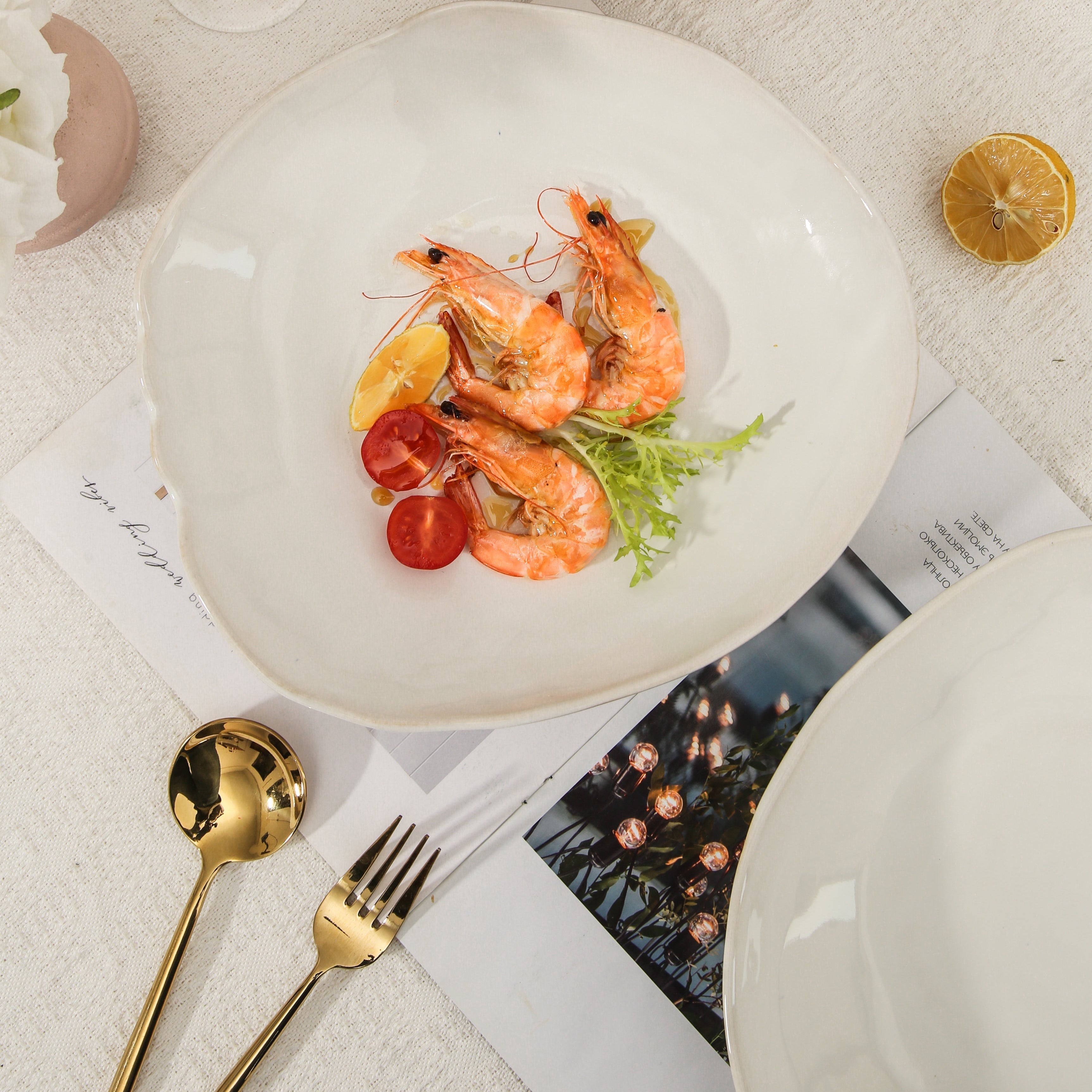 Pearl White Organic Deep Plate Set