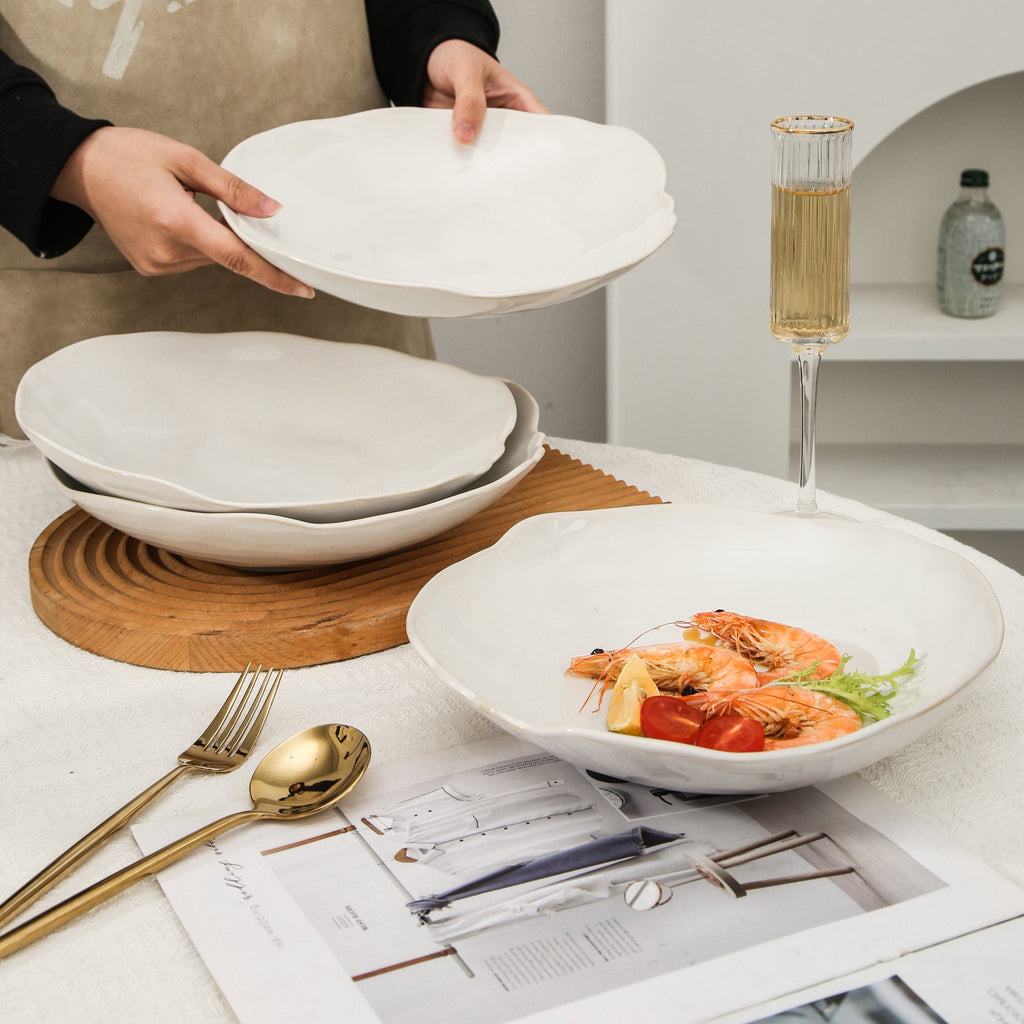 Pearl White Organic Deep Plate Set