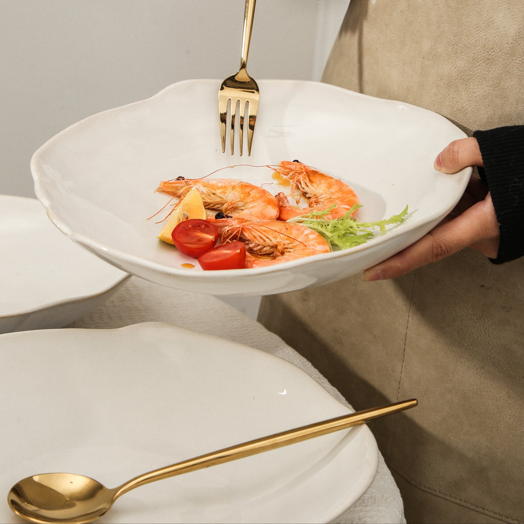 Pearl White Organic Deep Plate Set