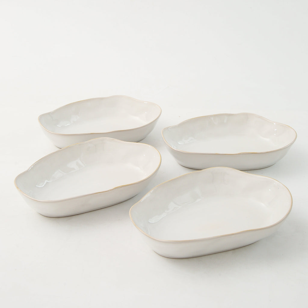Pearl White Oval Plate Set