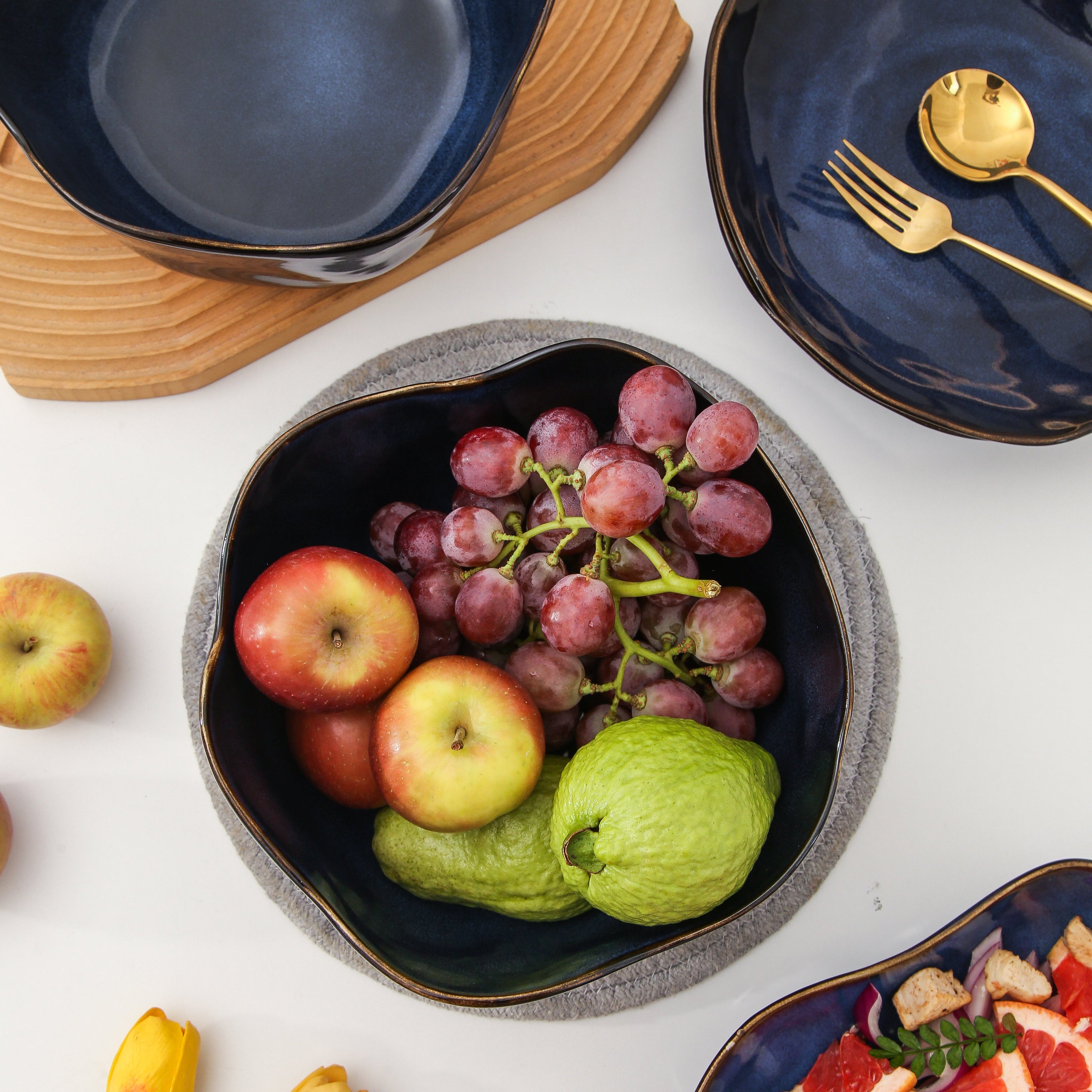 Ocean Blue Organic Deep Bowl Set