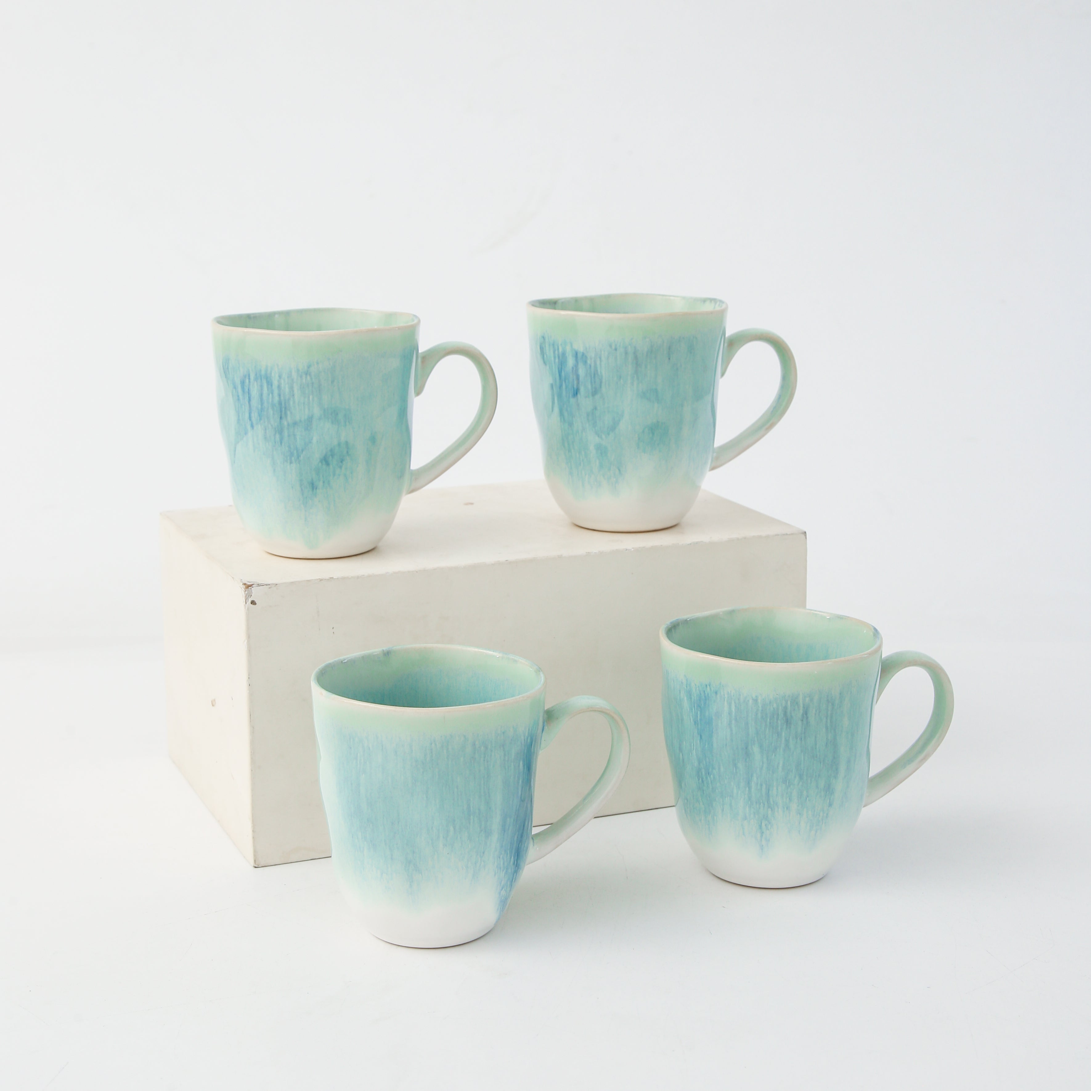 Aqua Blue Organic Mug Set