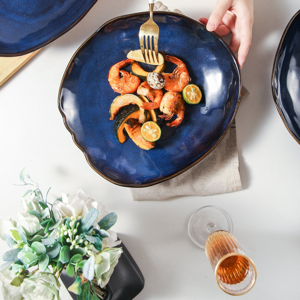 Ocean Blue Organic Deep Plate Set