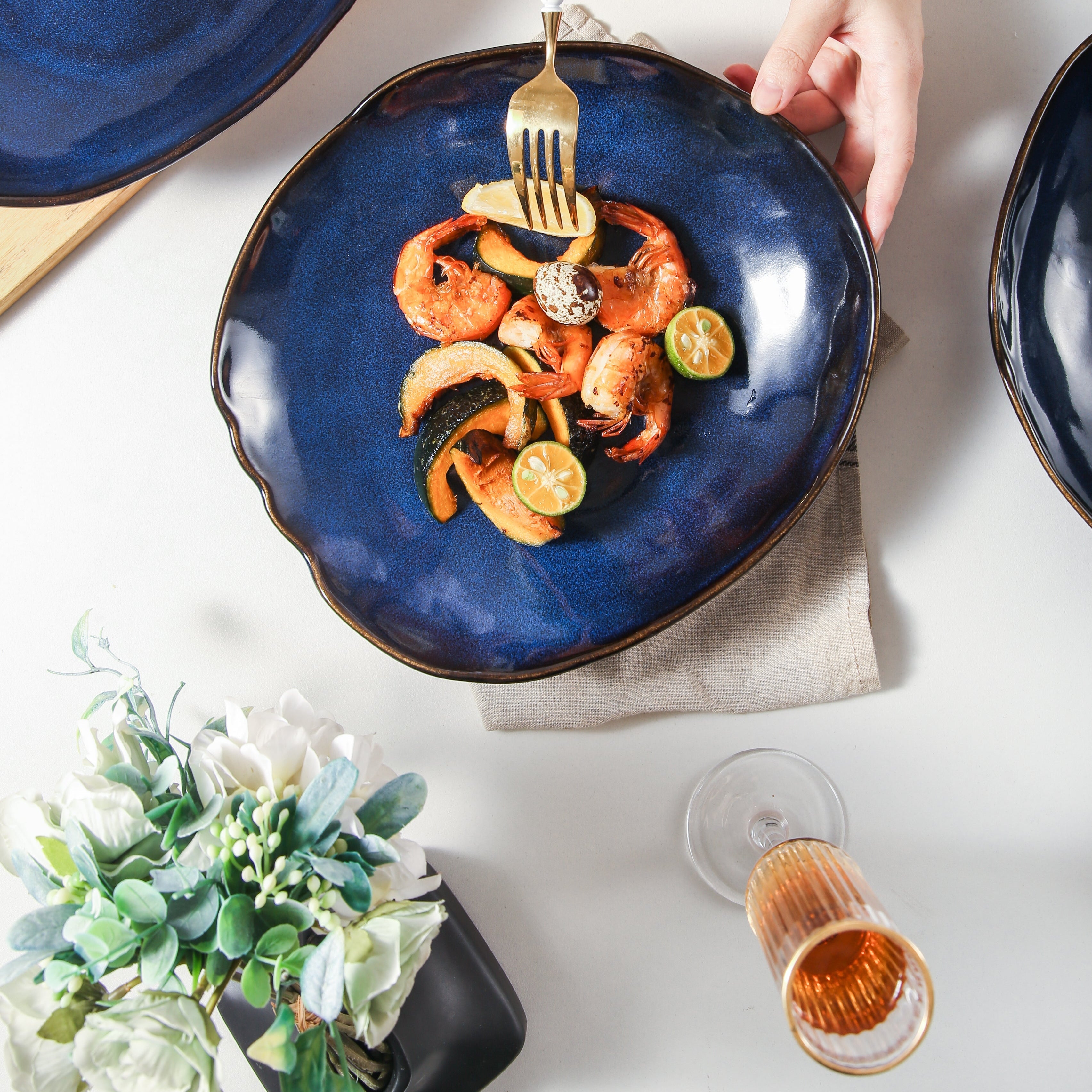 Ocean Blue Organic Deep Plate Set