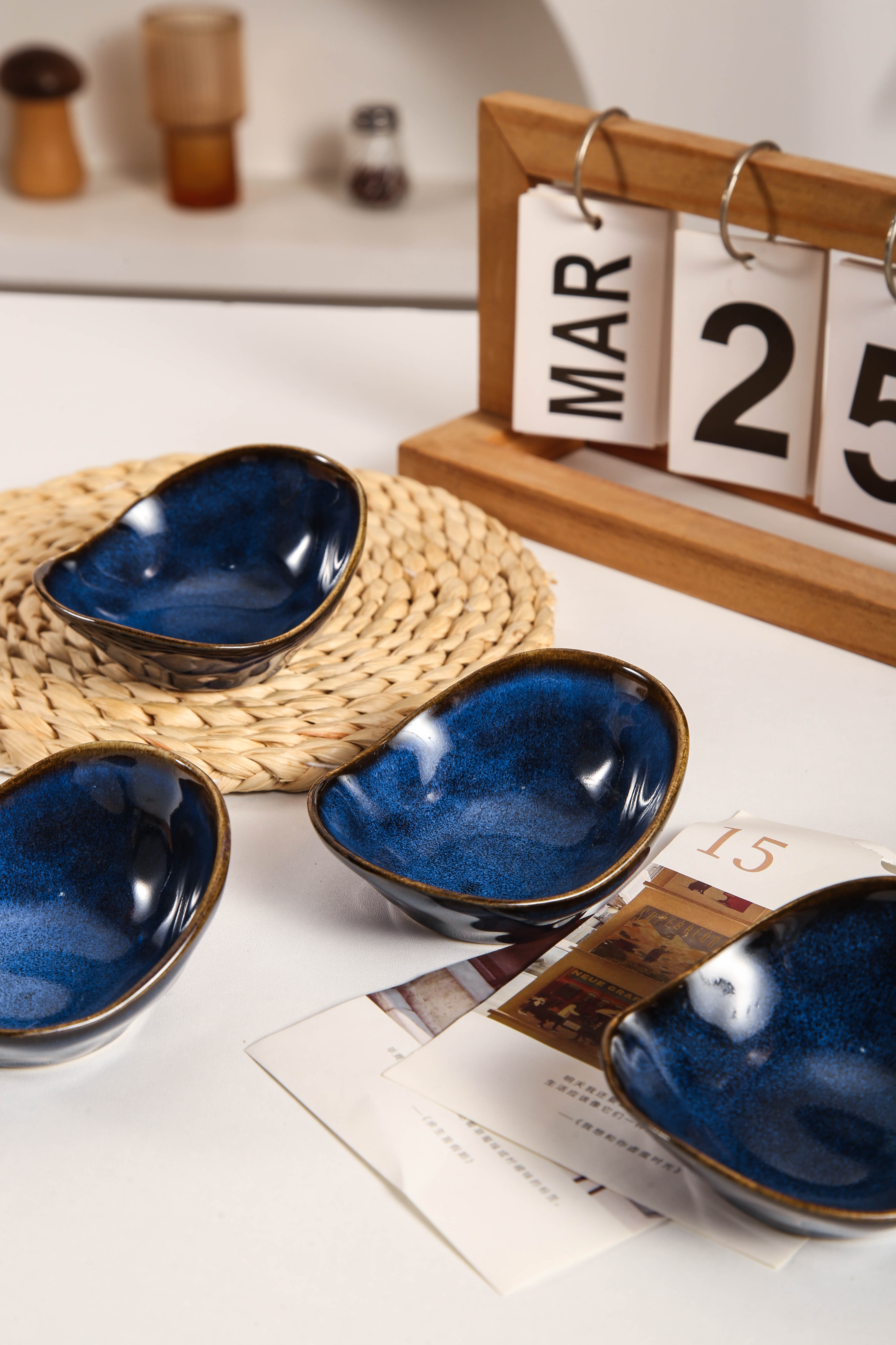 Ocean Blue Organic Pinch Bowl Set