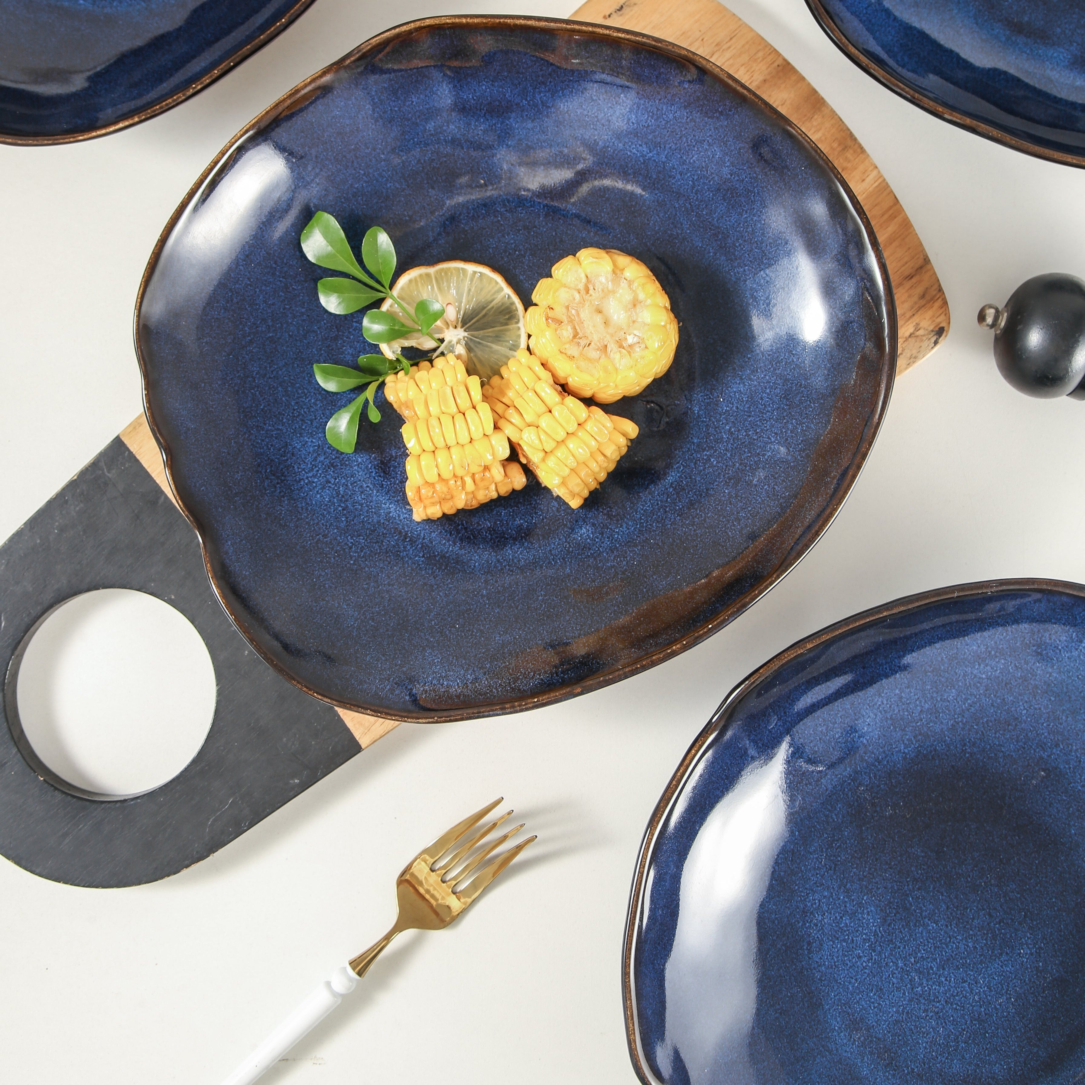 Ocean Blue Organic Deep Plate Set