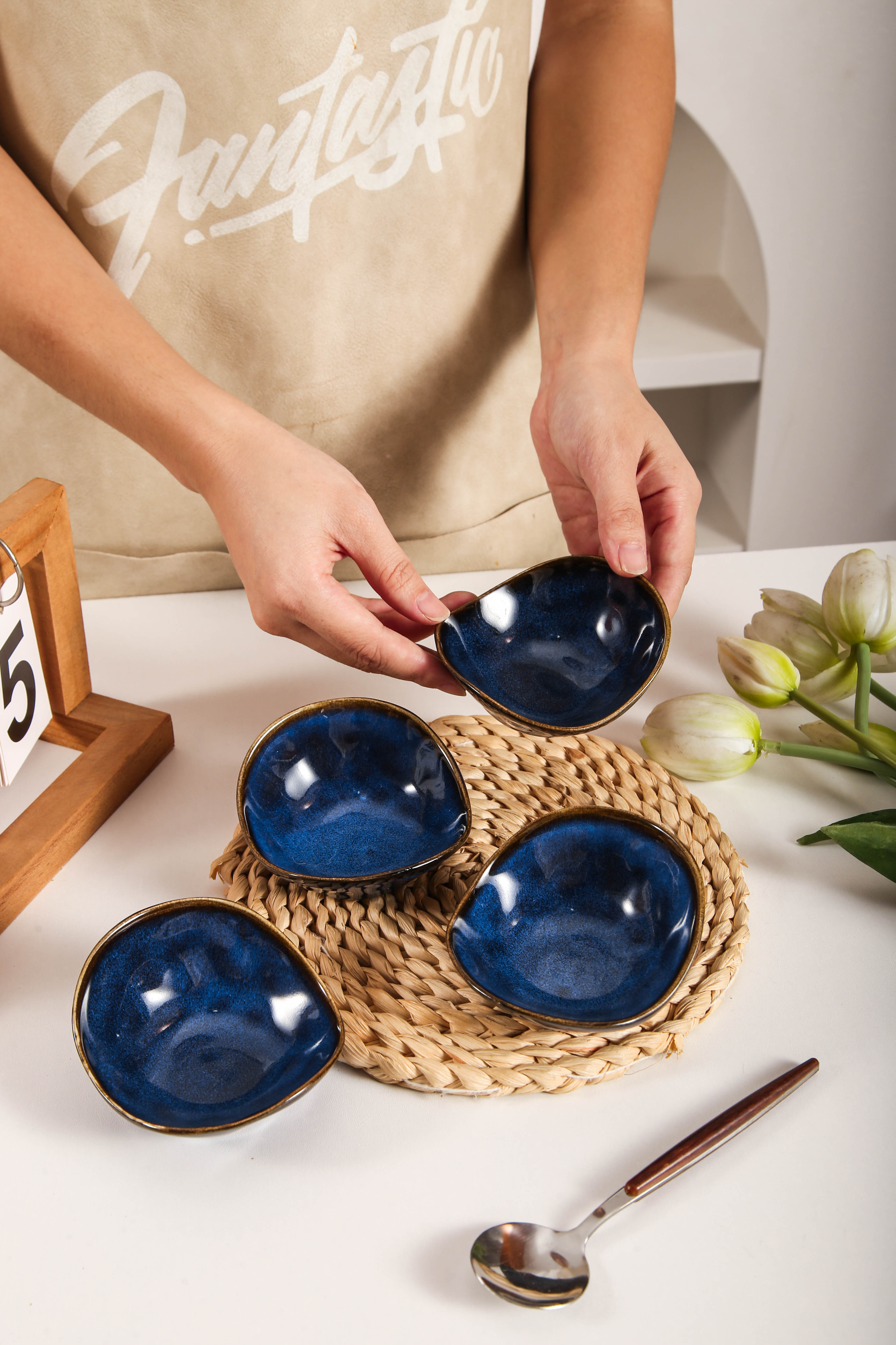 Ocean Blue Organic Pinch Bowl Set