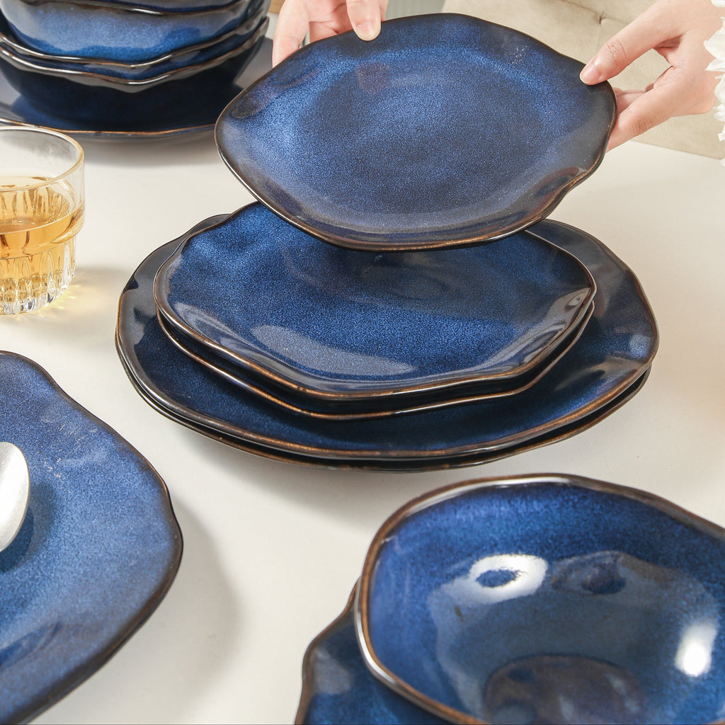 16-Piece Stoneware Set- Ocean Blue