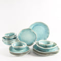 16-Piece Stoneware Set-Aqua Blue