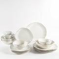 16-Piece Stoneware Set-Pearl White