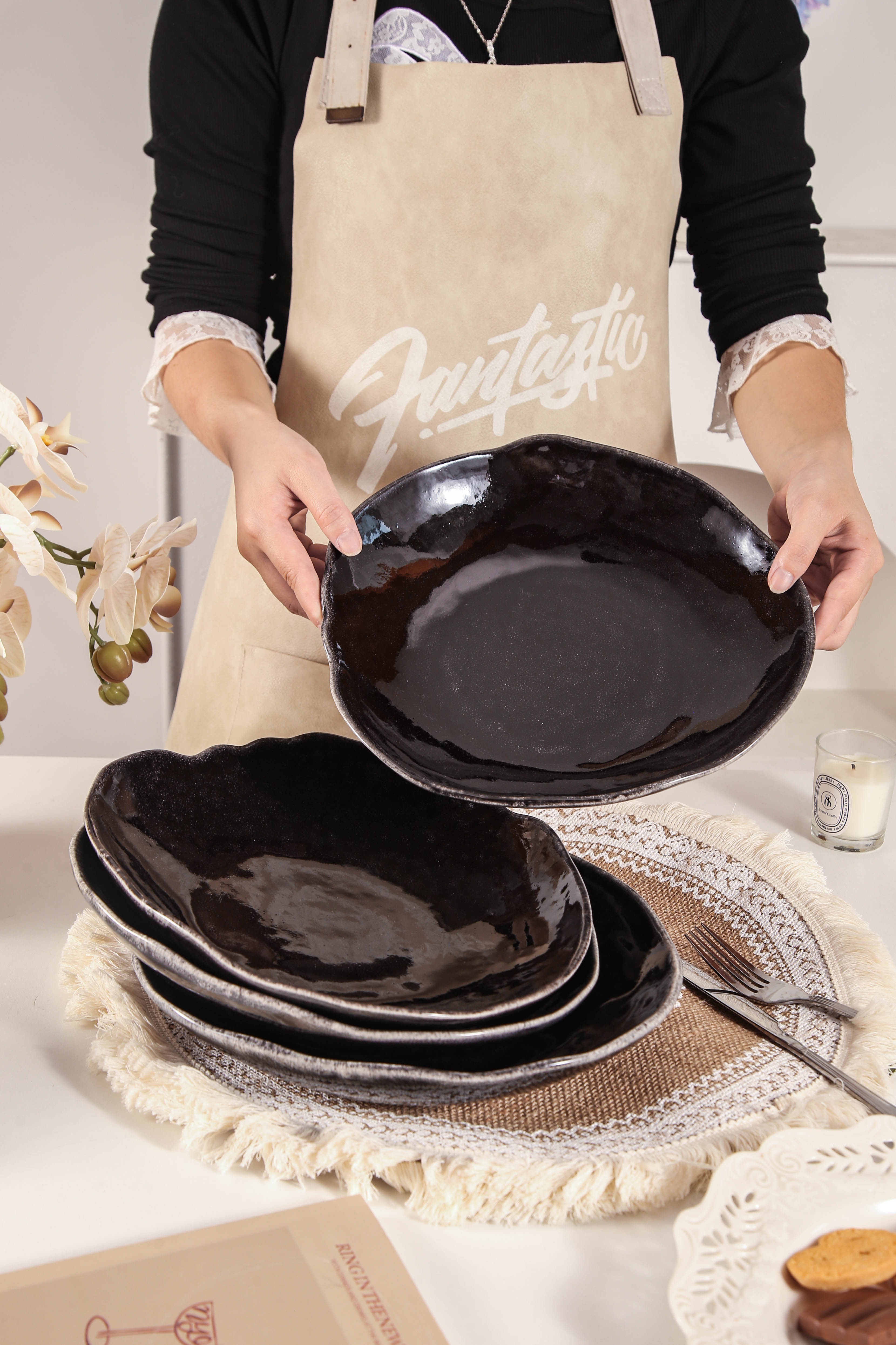 Imperial Onyx Organic Deep Plate Set